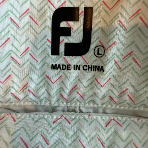 FootJoy Golf Skirt with Built in Shorts White With Green and Pink Size Large FJ - Picture 6 of 7